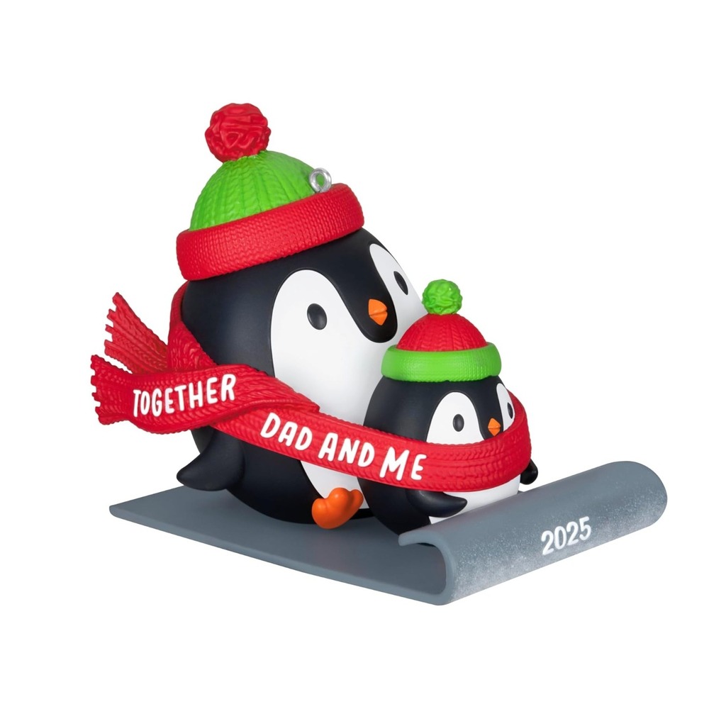 Hallmark Keepsake Christmas Ornament 2025 Dad & Me Penguins Sledding 1QGO4132